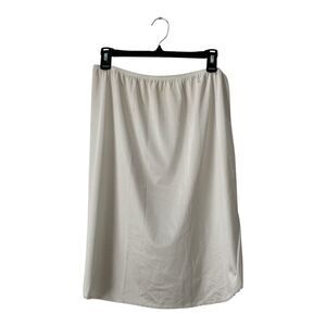 Vintage Vanity Fair White Nylon Half Slip Skirt Slit 24” Women's Size Large